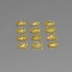 Pedras preciosas de safira ouro natural de  ct, formato de pêra, VVS-VS