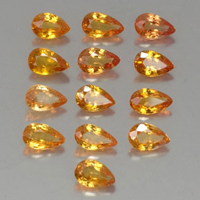 Pedras preciosas de safira laranja natural de 3,77 ct, formato de pêra, VVS-VS