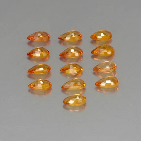 Pedras preciosas de safira laranja natural de 3,77 ct, formato de pêra, VVS-VS