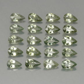 Pedras preciosas de safira verde natural de  ct, formato de pêra, VVS-VS