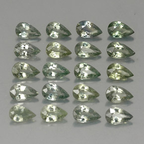 Pedras preciosas de safira verde natural de  ct, formato de pêra, VVS-VS