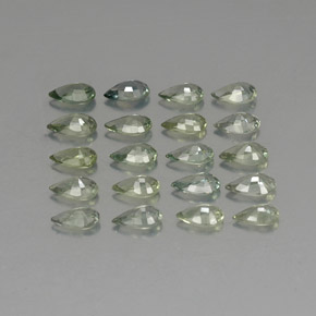 Pedras preciosas de safira verde natural de  ct, formato de pêra, VVS-VS