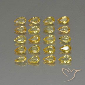 Pedras preciosas de safira amarelo natural de 4,30 ct, formato de pêra, VVS-VS