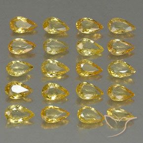 Pedras preciosas de safira amarelo natural de 4,30 ct, formato de pêra, VVS-VS