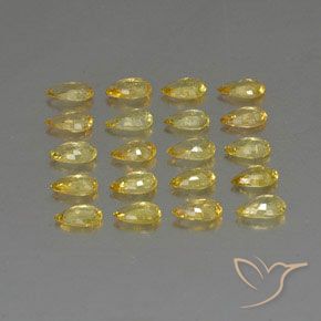 Pedras preciosas de safira amarelo natural de 4,30 ct, formato de pêra, VVS-VS