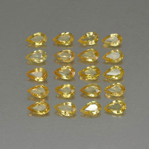 Pedras preciosas de safira ouro natural de  ct, formato de pêra, VVS-VS