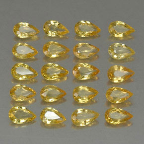 Pedras preciosas de safira ouro natural de  ct, formato de pêra, VVS-VS