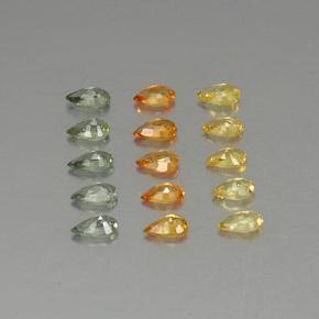 Pedras preciosas de safira multicolorido natural de 3,72 ct, formato de pêra, VVS-VS