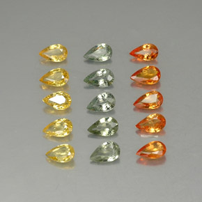 Pedras preciosas de safira multicolorido natural de 3,20 ct, formato de pêra, VVS-VS