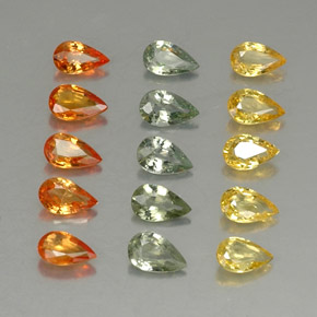 Pedras preciosas de safira multicolorido natural de 3,20 ct, formato de pêra, VVS-VS
