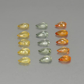 Pedras preciosas de safira multicolorido natural de 3,20 ct, formato de pêra, VVS-VS