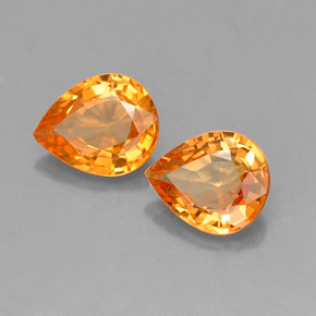 Pedras preciosas de safira laranja natural de  ct, formato de pêra, VS
