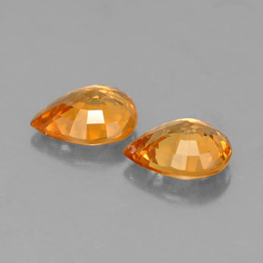 Pedras preciosas de safira laranja natural de  ct, formato de pêra, VS