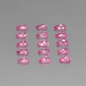 Pedras preciosas de safira rosa natural de 4,04 ct, formato de pêra, VVS-VS