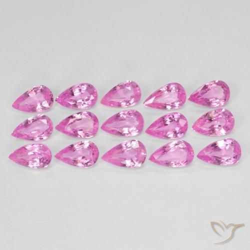 Pedras preciosas de Safira Roxo Real Rosa natural de 4.10 ct, Formato de pêra, VVS-VS