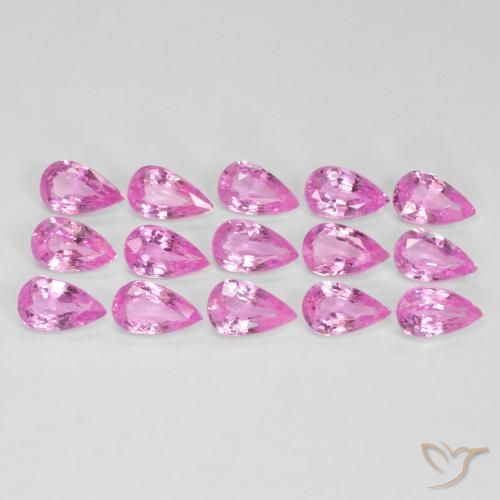 Pedras preciosas de Safira Roxo Real Rosa natural de 4.10 ct, Formato de pêra, VVS-VS