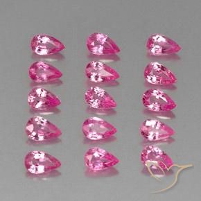 Pedras preciosas de Safira Rosa médio-escuro natural de 3.93 ct, Formato de pêra, VVS-VS