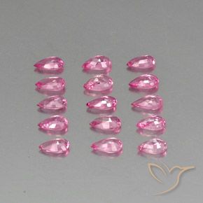 Pedras preciosas de Safira rosa médio natural de 3.62 ct, Formato de pêra, VVS-VS