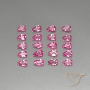 Pedras preciosas de Safira Rosa escuro natural de 4.36 ct, Formato de pêra, VVS-VS