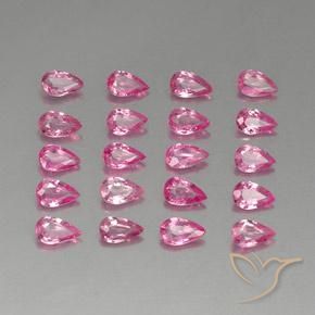 Pedras preciosas de Safira Rosa escuro natural de 4.36 ct, Formato de pêra, VVS-VS