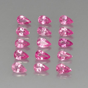 Pedras preciosas de safira rosa natural de 4,21 ct, formato de pêra, VVS-VS