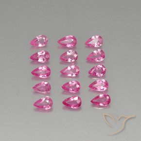 Pedras preciosas de safira rosa natural de 3,58 ct, formato de pêra, VVS-VS