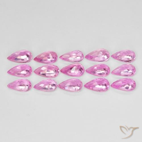 Pedras preciosas de Safira rosa médio natural de 4.26 ct, Formato de pêra, VVS-VS