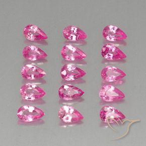 Pedras preciosas de Safira Rosa quente natural de 4.01 ct, Formato de pêra, VVS-VS