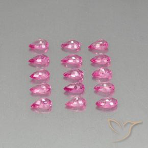 Pedras preciosas de Safira Rosa quente natural de 4.01 ct, Formato de pêra, VVS-VS