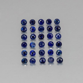 Pedras preciosas de safira azul natural de  ct, corte redondo, VVS-VS