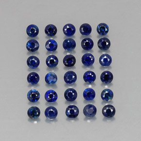 Pedras preciosas de safira azul natural de  ct, corte redondo, VVS-VS