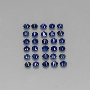 Pedras preciosas de safira azul natural de  ct, corte redondo, VVS-VS