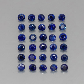 Pedras preciosas de safira azul natural de  ct, corte redondo, VVS-VS