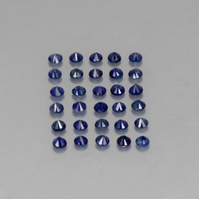 Pedras preciosas de safira azul natural de  ct, corte redondo, VVS-VS