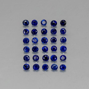 Pedras preciosas de safira azul natural de  ct, corte redondo, VVS-VS