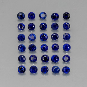 Pedras preciosas de safira azul natural de  ct, corte redondo, VVS-VS