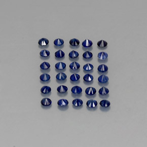 Pedras preciosas de safira azul natural de  ct, corte redondo, VVS-VS