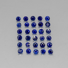 Pedras preciosas de safira azul natural de  ct, corte redondo, VVS-VS