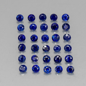 Pedras preciosas de safira azul natural de  ct, corte redondo, VVS-VS
