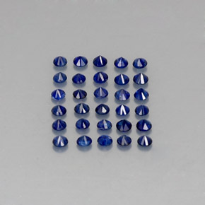 Pedras preciosas de safira azul natural de  ct, corte redondo, VVS-VS