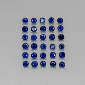 Pedras preciosas de safira azul natural de  ct, corte redondo, VVS-VS