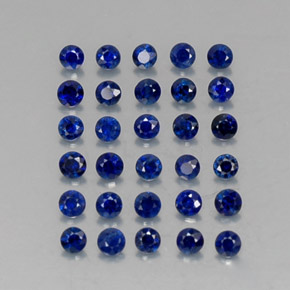 Pedras preciosas de safira azul natural de  ct, corte redondo, VVS-VS