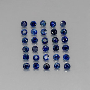 Pedras preciosas de safira azul natural de  ct, corte redondo, VVS-VS