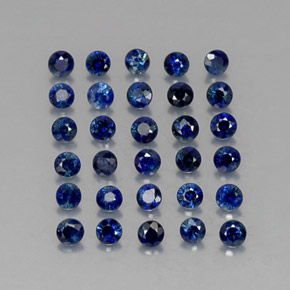 Pedras preciosas de safira azul natural de  ct, corte redondo, VVS-VS