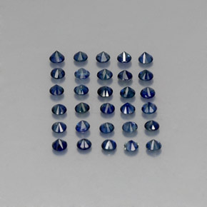 Pedras preciosas de safira azul natural de  ct, corte redondo, VVS-VS
