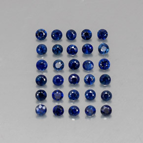Pedras preciosas de safira azul natural de  ct, corte redondo, VVS-VS