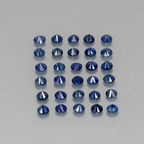 Pedras preciosas de safira azul natural de  ct, corte redondo, VVS-VS