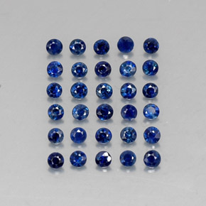 Pedras preciosas de safira azul natural de  ct, corte redondo, VVS-VS