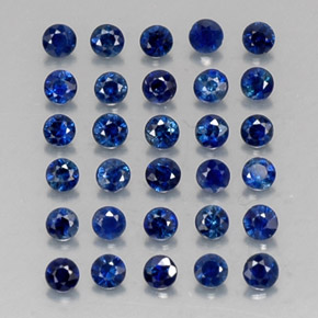 Pedras preciosas de safira azul natural de  ct, corte redondo, VVS-VS
