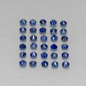 Pedras preciosas de safira azul natural de  ct, corte redondo, VVS-VS